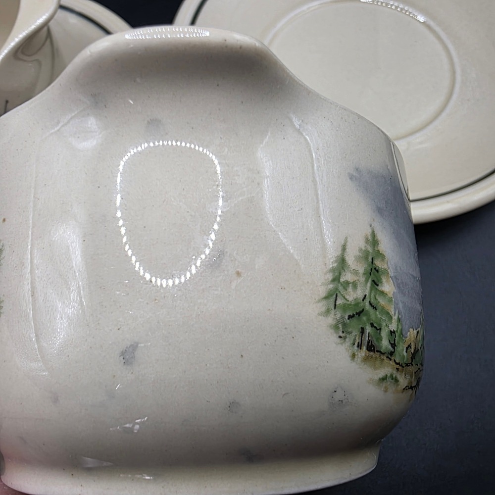 Vintage CP Colditz GDR East Germany Bird Hawk Soup Bowls and Saucers Set of 2 - Picture 10 of 16